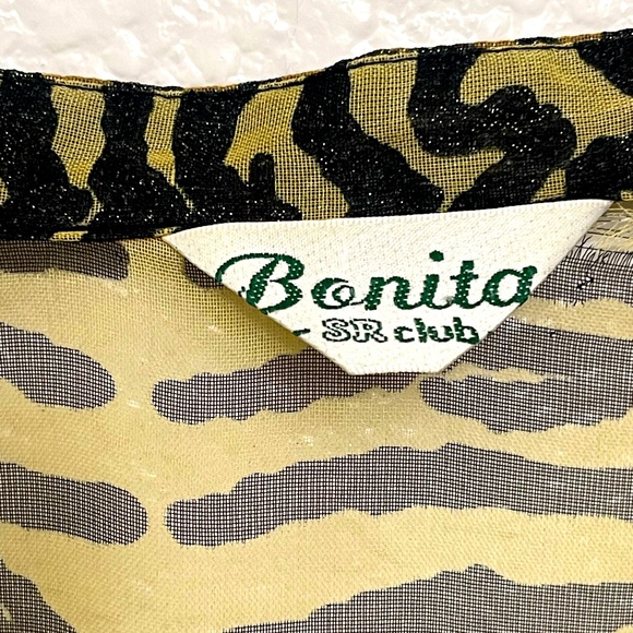 Vintage Bonita SR club translucent tiger print lightweight cover up, coat, robe - Picture 6 of 6
